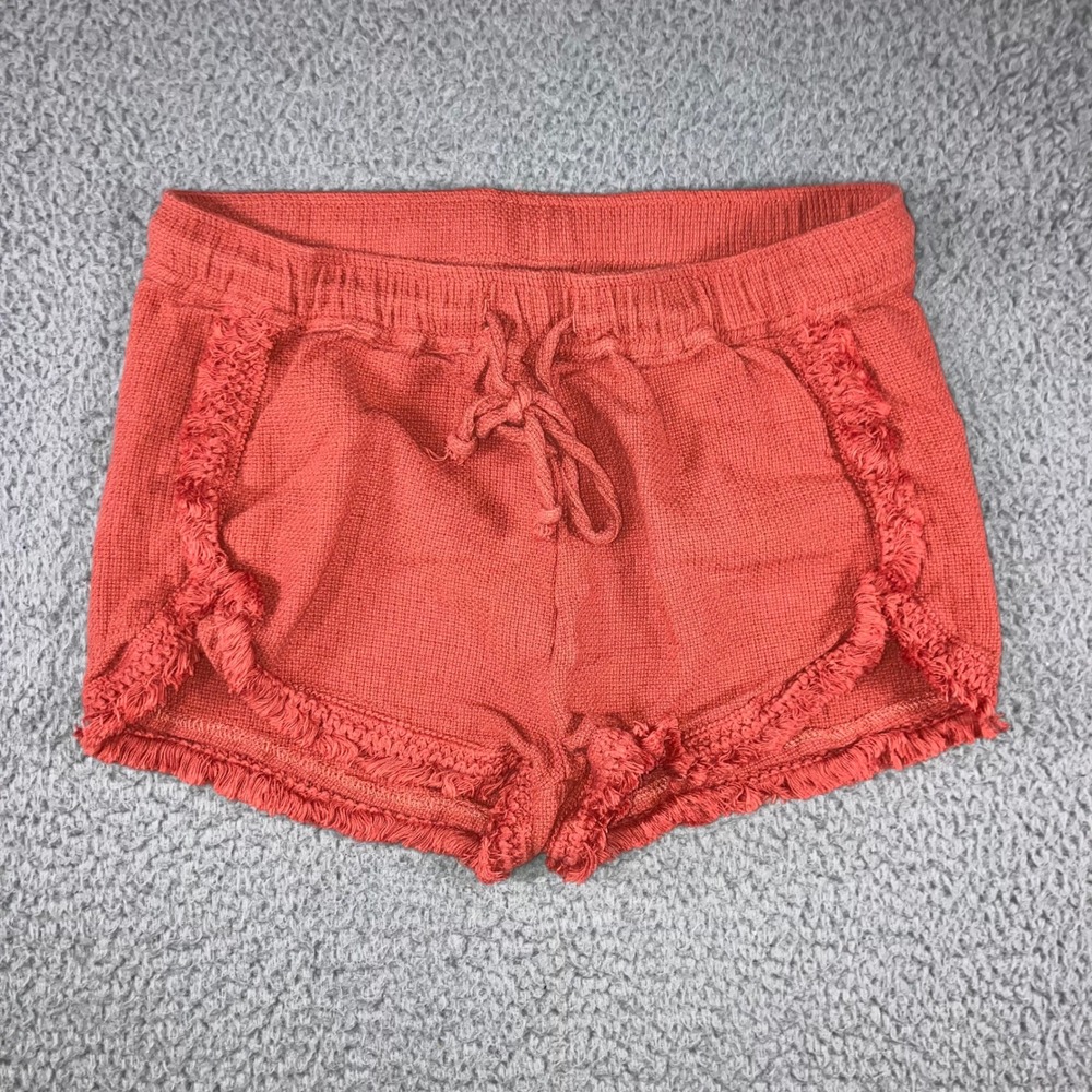 ban.jara‎ Shorts Women Medium Fringe Trim Drawstring Waist Boho Beach Festival